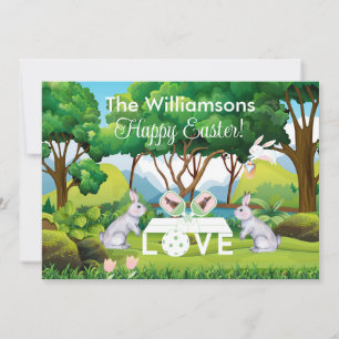 Cartão De Festividades Felz pascoa de Diversão de Bunnies de Pickleball