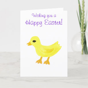 Cartão De Festividades Felz pascoa de Pato Amarelo