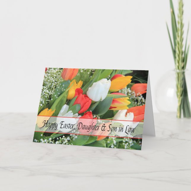 Cartão De Festividades Felz pascoa Filha e Marido (Frente)