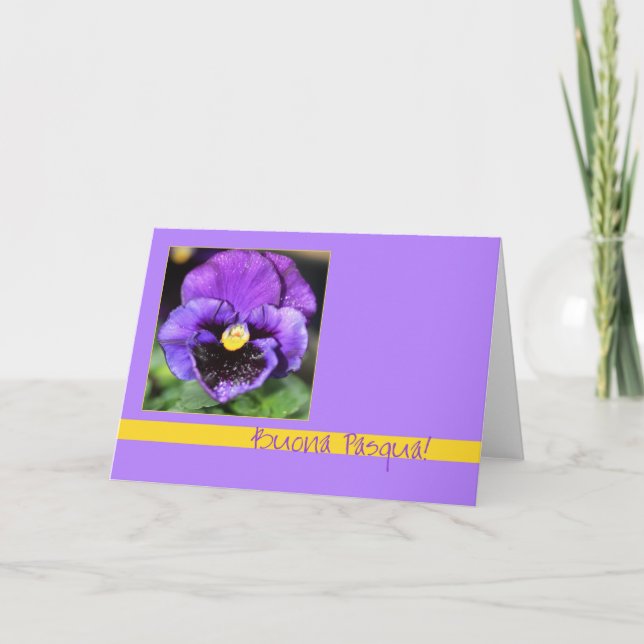 Cartão De Festividades Felz pascoa italiano Buona Pasqua (Frente)