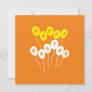 Cartão De Festividades Felz pascoa Key White e Yellow Nice Ballons