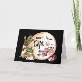 Cartão De Festividades Felz pascoa | Macaroons Bunnies com Primavera