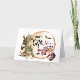 Cartão De Festividades Felz pascoa | Macaroons Bunnies com Primavera