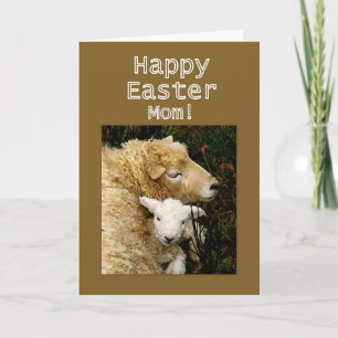 Cartão De Festividades Felz pascoa, mãe - Olhemos e Lamb