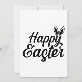 Cartão De Festividades Felz pascoa, Orelhas de Mouro em Texto Preto