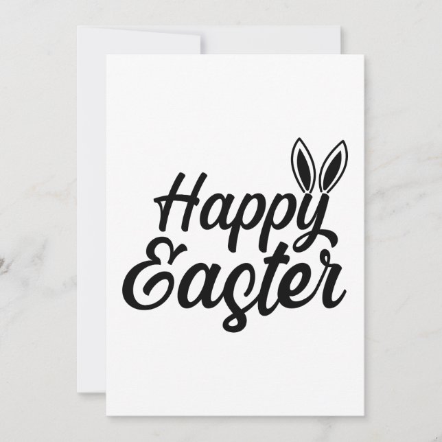 Cartão De Festividades Felz pascoa, Orelhas de Mouro em Texto Preto (Frente)