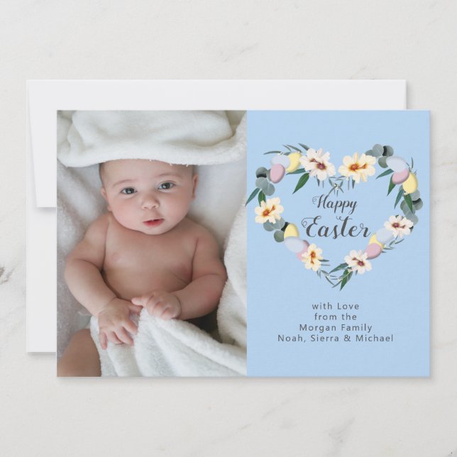 Cartão De Festividades Felz pascoa Óvulo | Foto da família pessoal (Frente)