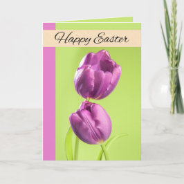 Cartão De Festividades Felz pascoa Para Qualquer Pessoa Bonito Com Tulipa