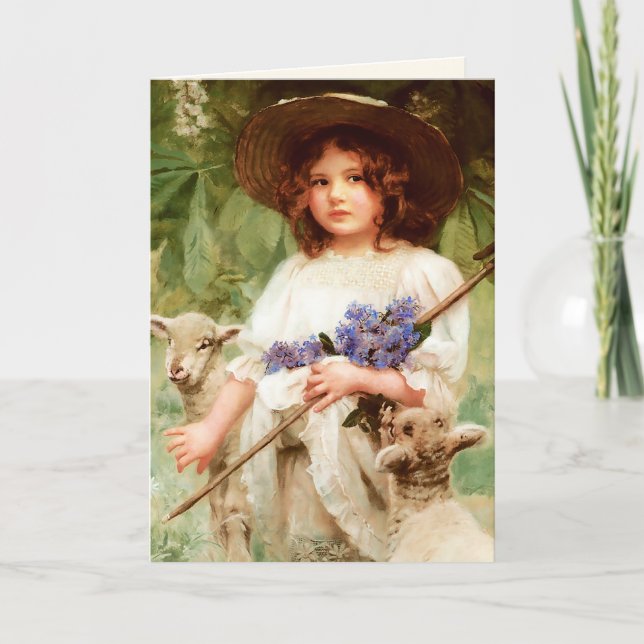 Cartão De Festividades Felz pascoa. Placa de Páscoa de arte fina (Frente)