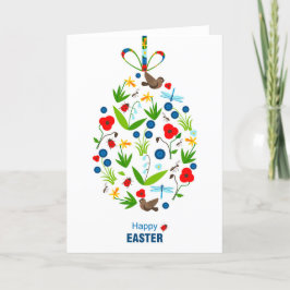 Cartão De Festividades Felz pascoa Primavera de  Pupa Flores Damybugs Ave