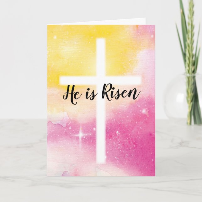 Cartão De Festividades Felz pascoa, religioso - Ele é risen Holiday Card (Frente)