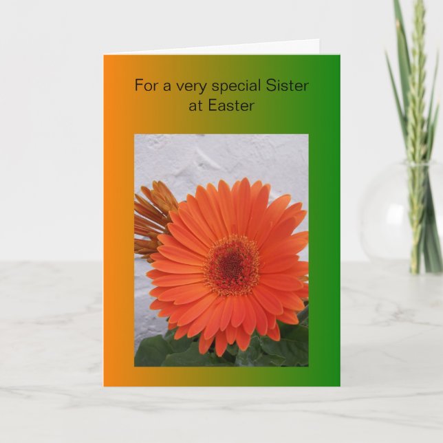 Cartão De Festividades Felz pascoa Sister Card - Gerbera (Frente)