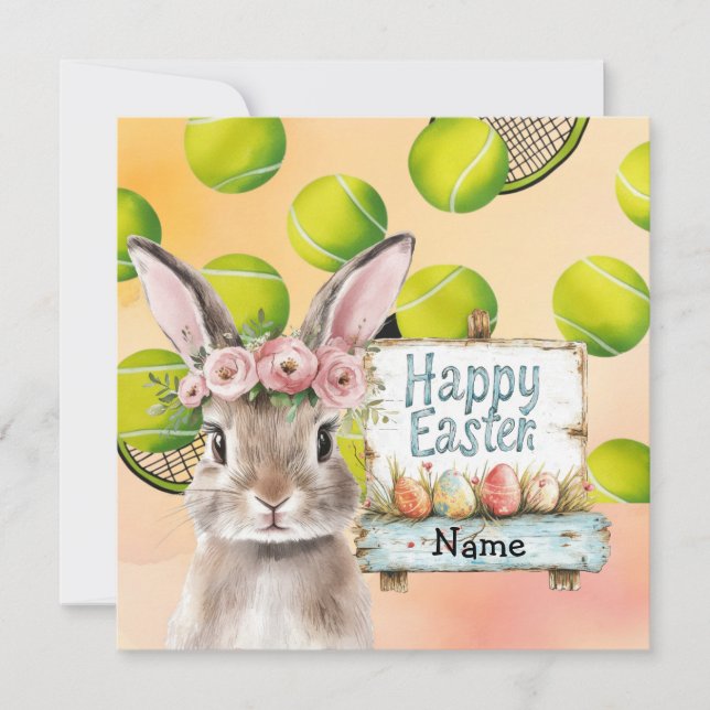 Cartão De Festividades Felz pascoa tênis para Tênis Player (Frente)