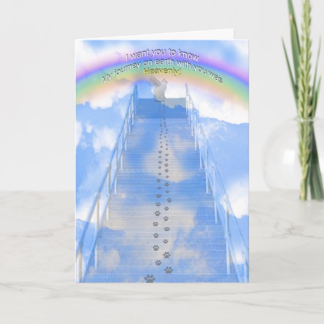 Cartão De Festividades Female Cat Sympathy Card- Stairway to Heaven (Frente)