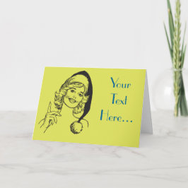 Cartão De Festividades Female Santa's Helper Pretty Lady Template