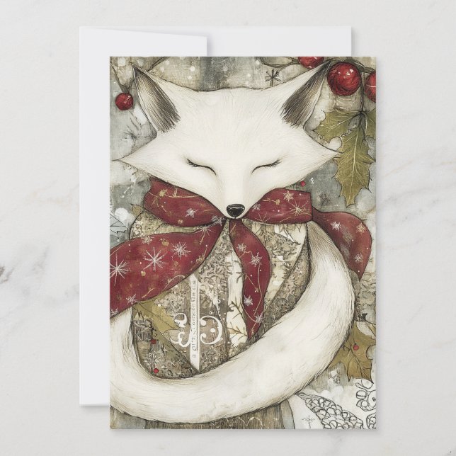 Cartão De Festividades Fen the Fox | Woodland Whimsy Holiday Card (Frente)