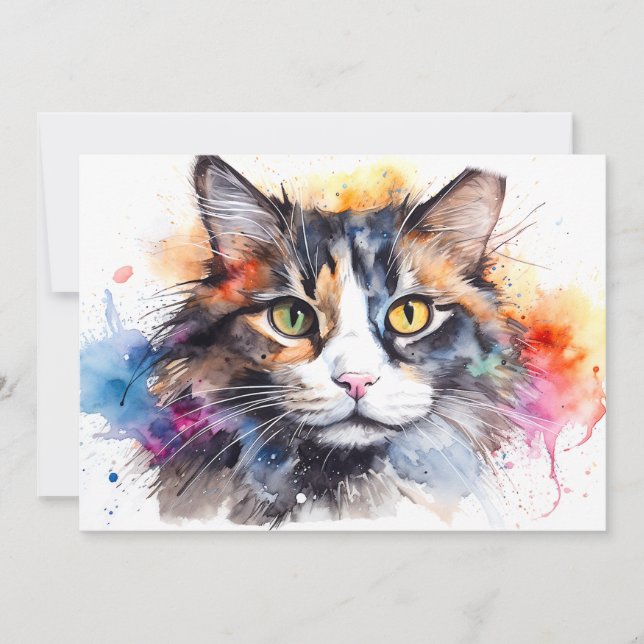 Cartão De Festividades Feral Calico #87 (Frente)