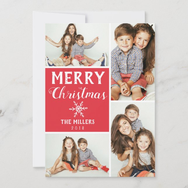 Cartão De Festividades Feriado 4- Colagem de Fotos (Frente)