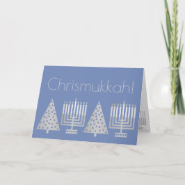 Cartão De Festividades Feriado Azul Chrismukkah Silver Adicionar Sua Foto