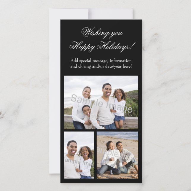 Cartão De Festividades feriado da colagem 3-Photo (Frente)