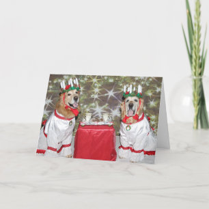 Cartão De Festividades Feriado da Coroa à Luz do ouro Retriever