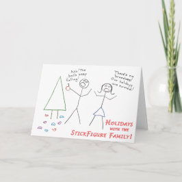 Cartão De Festividades Feriado da família de StickFigure