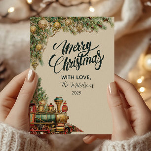 Cartão De Festividades Feriado da Locomotiva Festiva