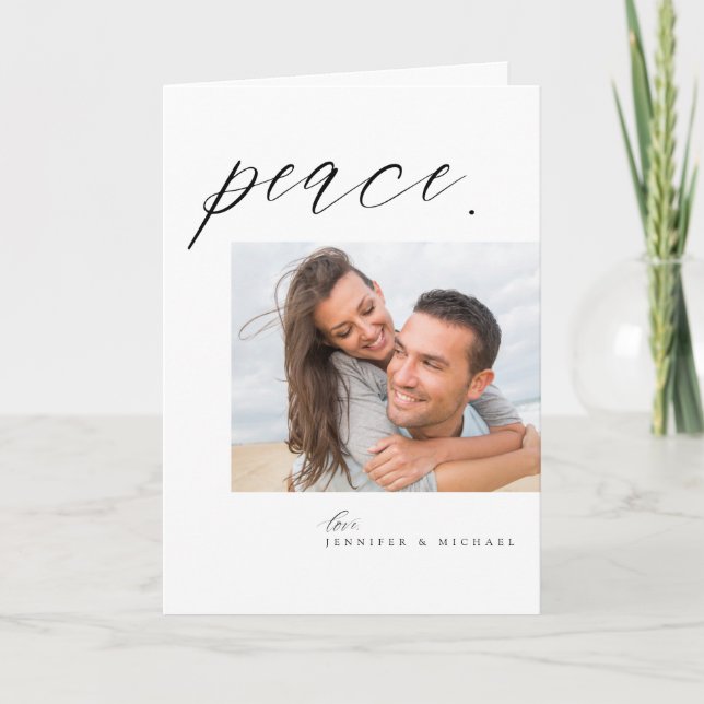 Cartão De Festividades Feriado da Paz | ADICIONAR A FOTO DA SUA FAMÍLIA (Frente)