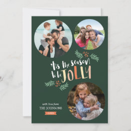 Cartão De Festividades Feriado de 3 fotos no Natal