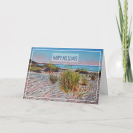 Cartão De Festividades Feriado de Arte da Linha Costeira Sunset Beach