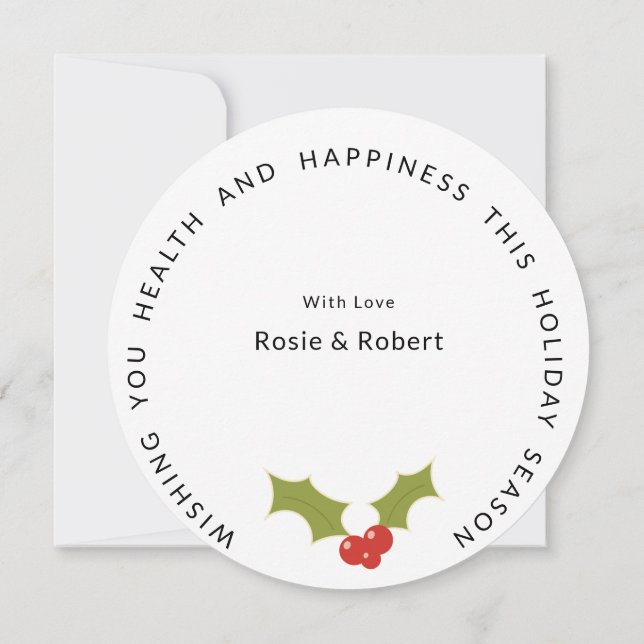 Cartão De Festividades Feriado de Árvore de Natal Divertido, redondo e mí (Verso)