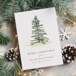 Cartão De Festividades Feriado de Árvore de Natal Moderno Elegante Simple