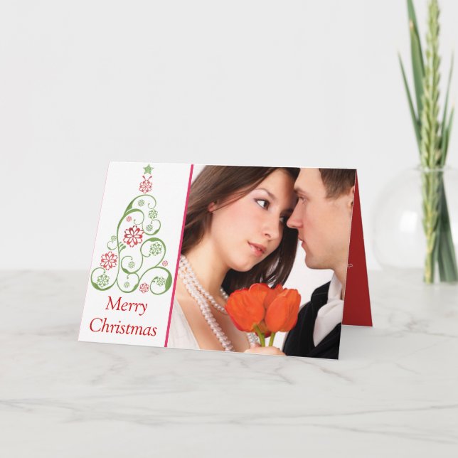 Cartão De Festividades Feriado de Árvore Natal - Sua Foto (Frente)