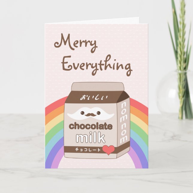 Cartão De Festividades Feriado de bigode de leite fresco (Frente)