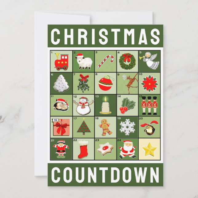 Cartão De Festividades Feriado de Calendário Antecipado de Natal (Frente)