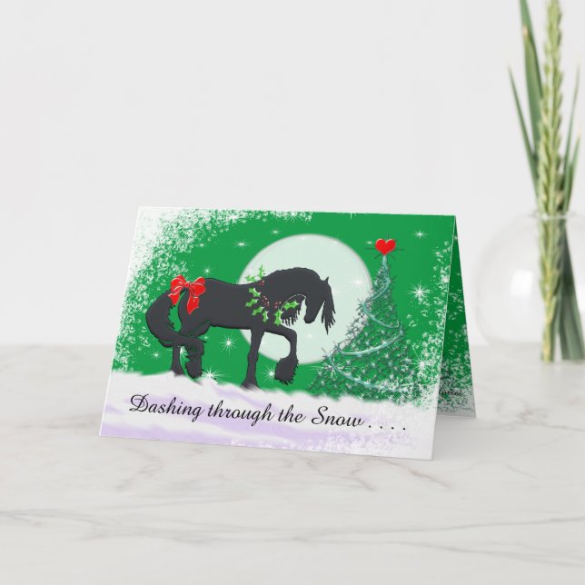 Cartão De Festividades Feriado de Coração VI (Árvore de Férias) (Frente)