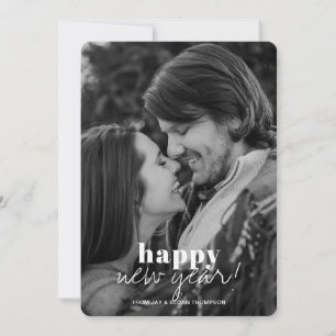 Cartão De Festividades Feriado de Foto do Feliz ano novo Moderno