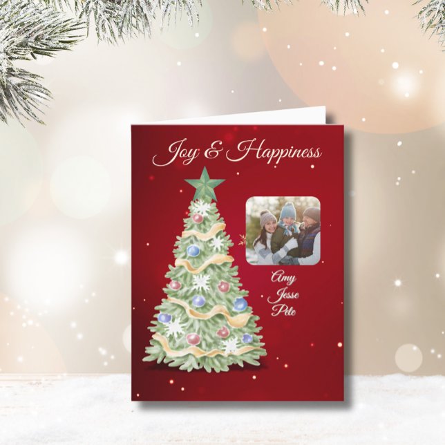 Cartão De Festividades Feriado de Fotografia de Árvore de Natal Whimsical (Criador carregado)