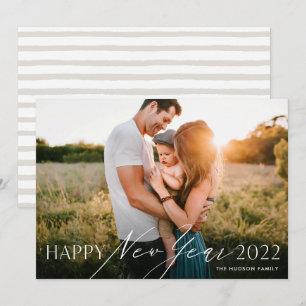 Cartão De Festividades Feriado de Fotografia do Feliz ano novo de Script 