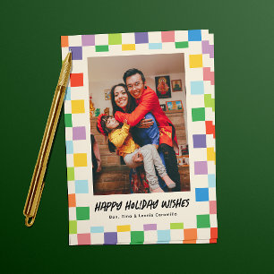 Cartão De Festividades Feriado de Fotografia do Quadro de Verificação Col