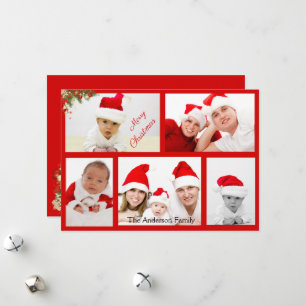 Cartão De Festividades Feriado de fotos de Natal alegres para a família
