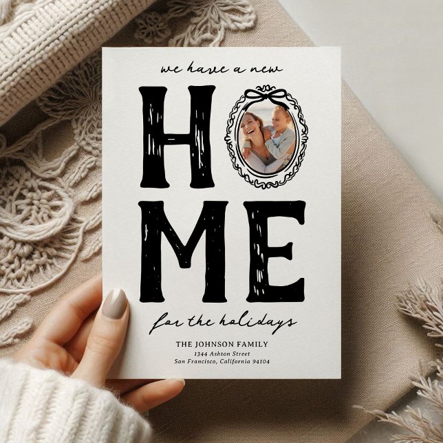 Cartão De Festividades Feriado de Natal com Novo Porte Doméstico (Criador carregado)