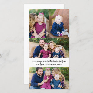 Cartão De Festividades Feriado de Natal com Script Casual 4 Um Lado