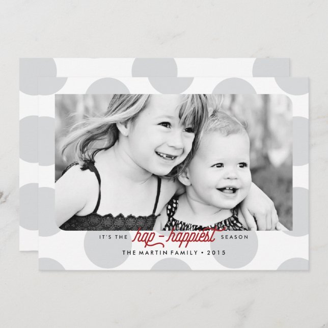 Cartão De Festividades Feriado de Natal da Polka mais feliz (Frente/Verso)