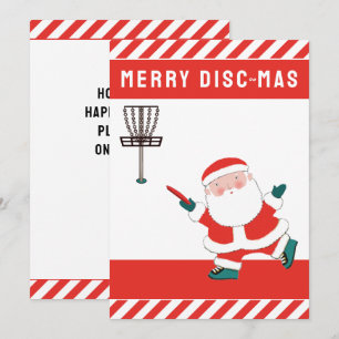Cartão De Festividades Feriado de Natal de Golfe de Disco