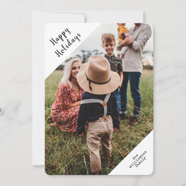 Cartão De Festividades Feriado de Natal de Script de Máquina Moderna (Frente)