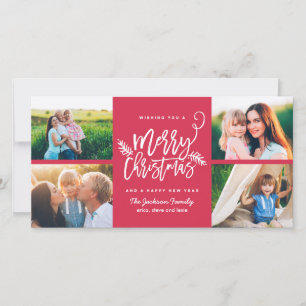 Cartão De Festividades Feriado de Natal de Script de Pincel Moderno - Ver