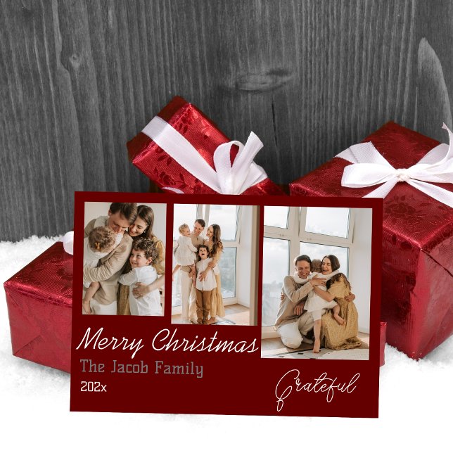 Cartão De Festividades Feriado de Natal do Ano de Colagem de Fotografias  (Criador carregado)