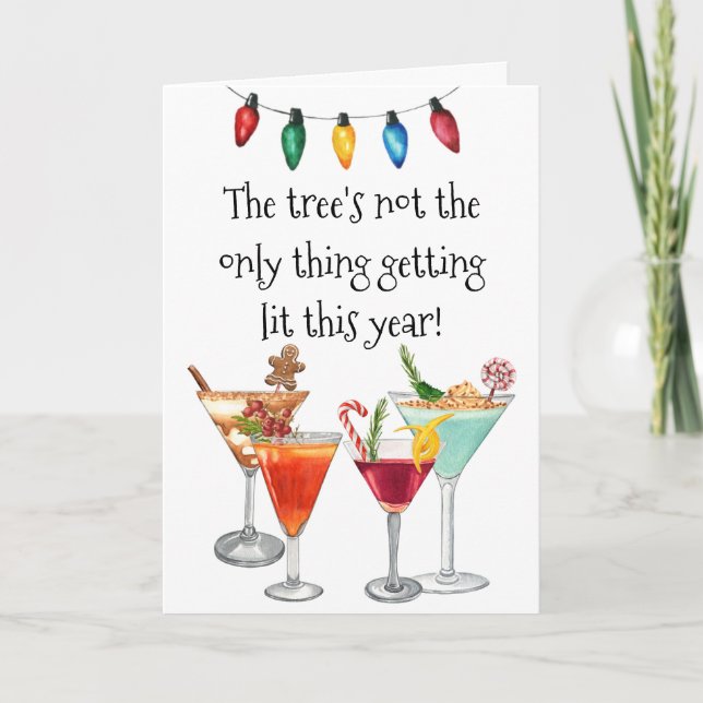Cartão De Festividades Feriado de Natal do Bebendo Martini (Frente)