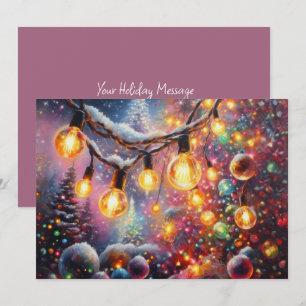 Cartão De Festividades Feriado de Natal do Desenho de Pastel do duro